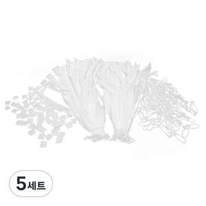 구디백 선물 포장 그물망 100p + 포장클립 100p, 화이트, 5세트