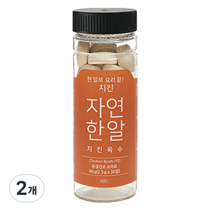 자연한알 치킨 코인육수, 90g, 2개