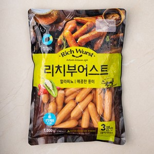 청정원 리치부어스트 할라피뇨 소시지, 1kg, 1개