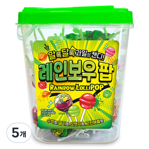 레인보우 팝 막대사탕 60p, 900g, 5개