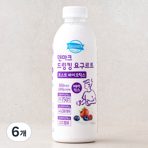 덴마크 드링킹요구르트 포스트바이오틱스 베리믹스, 750ml, 1개입, 6개