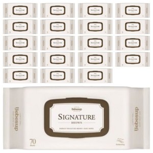 베베숲 시그니처 브라운 물티슈 캡형 65gsm, 65g, 70개입, 20개