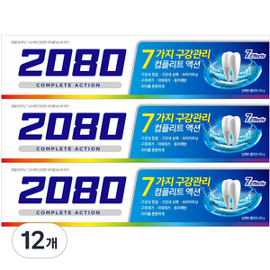 2080 컴플리트액션 쿨민트향 치약, 120g, 12개