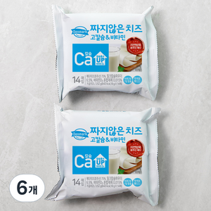 덴마크 고칼슘&비타민 짜지않은 치즈 14매입, 252g, 6개