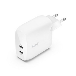 벨킨 60W 듀얼 USB-C PPS 가정용 충전기 WCB010krWH, 화이트, 1개