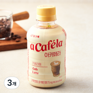 빙그레 아카페라 카페라떼, 240ml, 3개