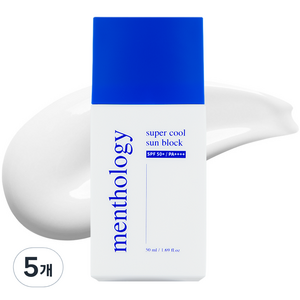 멘톨로지 슈퍼 쿨 선블록 SPF50+ PA++++, 50ml, 5개