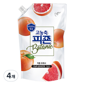 피죤 고농축 보타닉 섬유유연제 자몽 프레시, 1.6L, 4개