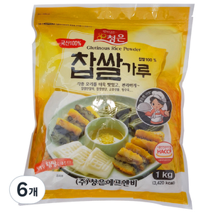 청은에프엔비 찹쌀가루, 1kg, 6개