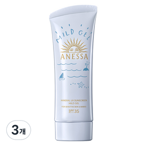 아넷사 미네랄 UV 선스크린 마일드 젤 SPF35 PA+++, 90g, 3개