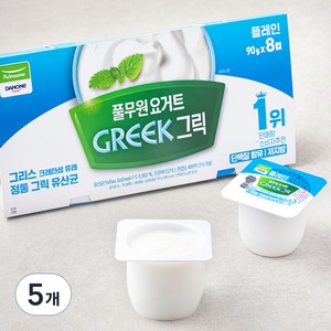 풀무원다논 그릭 플레인 요거트, 720g, 5개