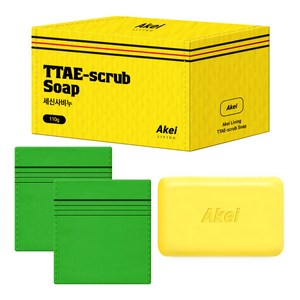 아케이 리빙 세신사 비누 + 때타올 2p, 90g, 1세트