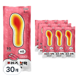 인라이프 깔창형 프렌즈 여성용 핫팩 90g, 30개