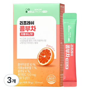 셀트리온 이너랩 리프레쉬 콤부차 자몽허니맛, 3개, 10개입, 50g, 5g