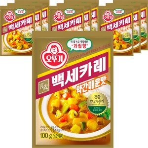 오뚜기 백세 카레 약간매운맛, 100g, 10개