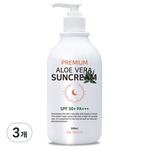 닥터문 프리미엄 알로에베라 선크림 SPF50+ PA+++, 500ml, 3개