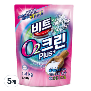 비트 O2크린 플러스 표백제, 1.4kg, 5개