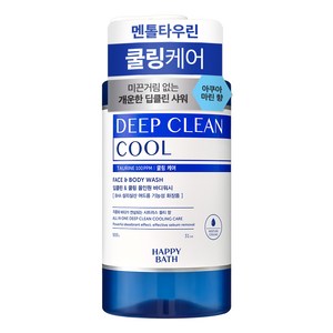 해피바스 딥클린 멘톨 쿨링 케어 올인원 바디워시 시트러스 쏠티향, 900g, 1개