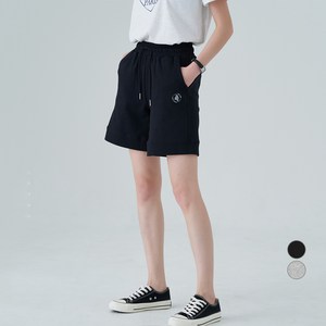 ELLE PARIS 여성용 자수 로고 루즈핏 데일리 스웻 쇼츠