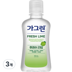 가그린 후레쉬라임 구강청결제, 100ml, 3개