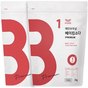 레인보우샵 베이킹소다 프리미엄, 3kg, 2개