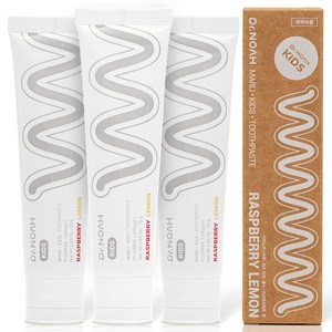 [비건라이프] 닥터노아 마루 유아 치약 불소 라즈베리 레몬향, 75g, 3개