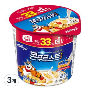 콘푸로스트 컵 시리얼, 40g, 3개