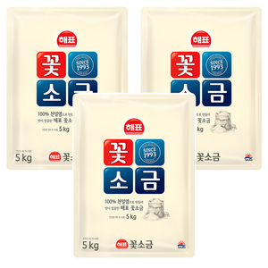 해표 꽃소금, 5kg, 3개