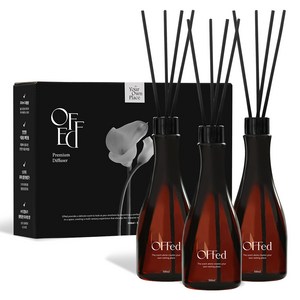 오프드 프리미엄 디퓨저, 퓨어 코튼, 300ml, 3개