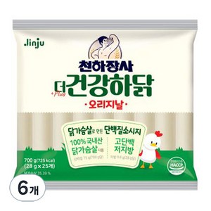 천하장사 더 건강하닭 오리지날 소시지, 700g, 6개