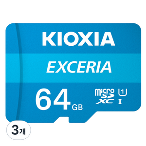 키오시아 EXCERIA 마이크로 메모리 카드 홈캠 블랙박스 CCTV SD LMEX1L064GG4, 64GB, 3개