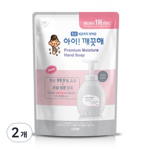 아이깨끗해 프리미엄 모이스처 핸드워시 퓨어로즈 리필, 400ml, 2개