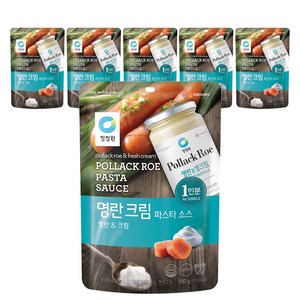 청정원 싱글 파우치 명란 크림 소스, 150g, 6개