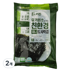 풀스키친 유기원초로 만든 친환경 미니 도시락김 8매 x 24p, 48g, 2개