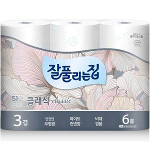 잘풀리는집 클래식 3겹 고급롤화장지, 25m, 6개입, 1개