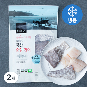 올가홀푸드 잔가시까지 제거한 품질인증 국내산 순살 민어 (냉동), 300g, 2개