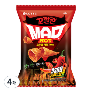 꼬깔콘 MAD HOT 고추장 직화구이맛, 67g, 4개