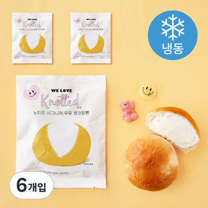 노티드 시그니처 우유 생크림빵 (냉동), 140g, 6개입