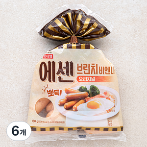 롯데햄 에센 브런치 비엔나 오리지널, 180g, 6개