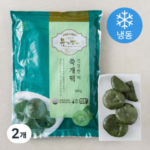 유기방아 쑥개떡 (냉동), 600g, 2개