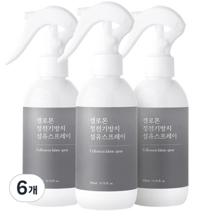 셀로몬 정전기방지 섬유 스프레이 코튼향 본품, 200ml, 6개