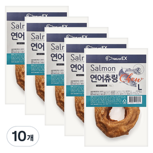 강아지 네츄럴 EX 연어츄링 육포 L, 35g, 10개, 연어