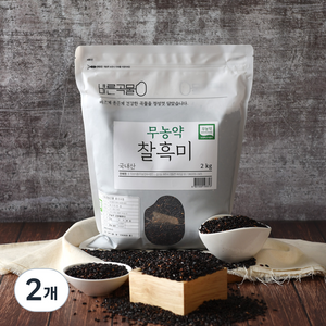 바른곡물 국산 무농약 찰흑미, 2kg, 2개