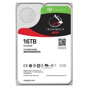 씨게이트 서버용 아이언울프 3.5 HDD, ST16000VN001, 16TB