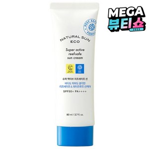 더페이스샵 내추럴선에코 슈퍼 액티브 리프세이프 선크림 SPA50+ PA++++, 80ml, 1개
