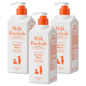 밀크바오밥 베이비 앤 키즈 바디 워시, 500ml, 3개