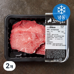 보리육촌 국내산 소고기 정육 2등급 육전용 (냉동), 250g, 2개