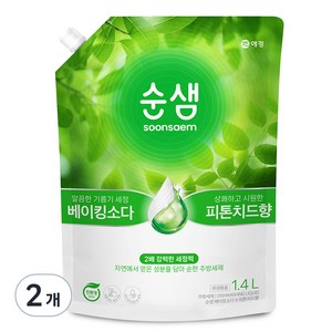 순샘 베이킹소다 피톤치드향 리필 세제, 1.4L, 2개