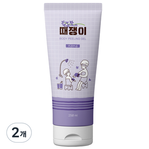 때쟁이 바디 필링젤 바디스크럽 퍼플 라벤더향, 250ml, 2개