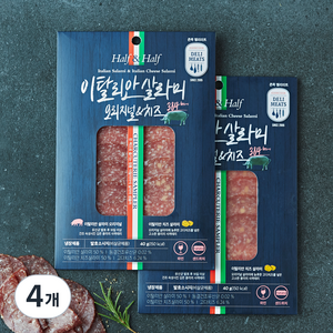 존쿡델리미트 샤퀴테리 샘플러 이탈리안 살라미 오리지널 & 치즈, 40g, 4개